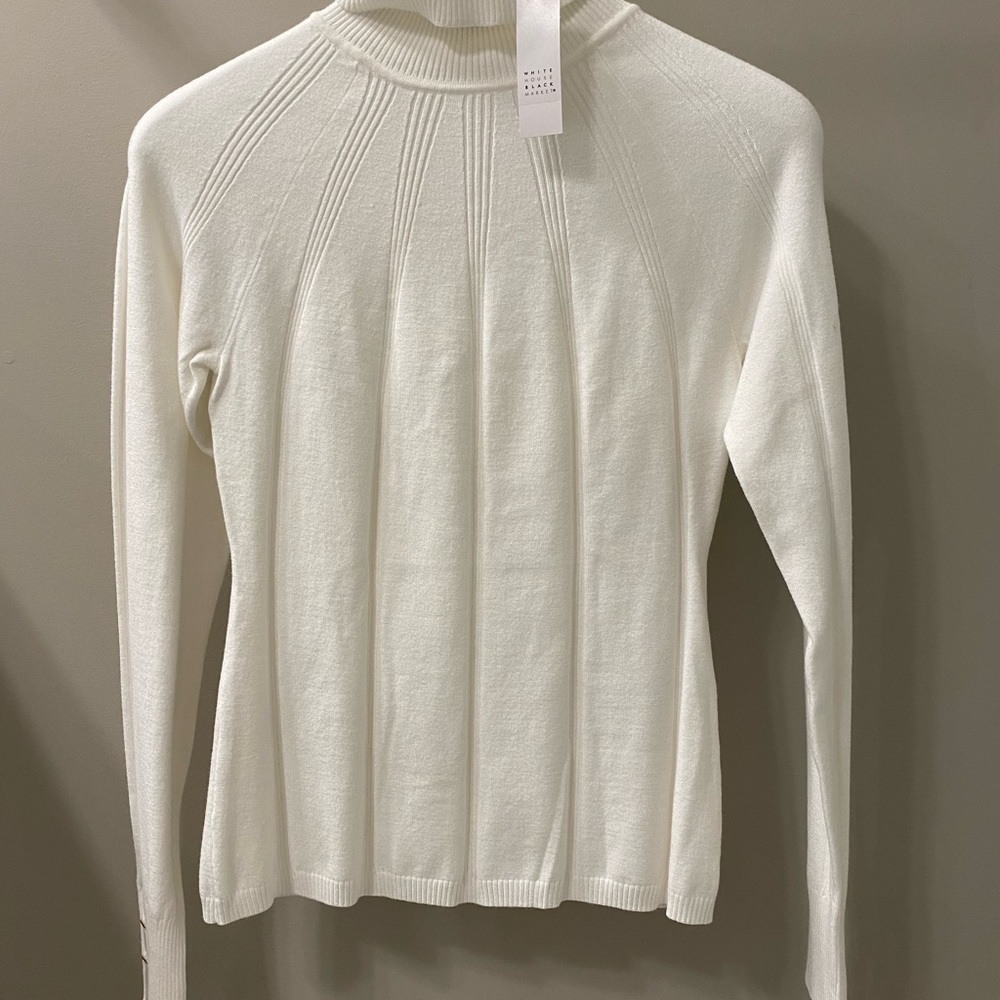 NWT White House Black market winter white turtleneck. Size M